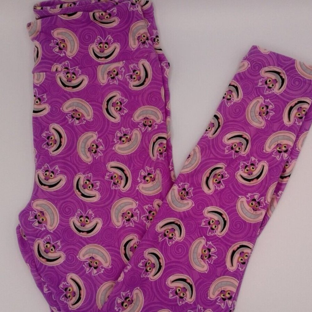 LULAROE DISNEY LEGGINGS ONE SIZE CHESHIRE CAT PINK